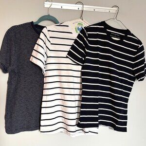 3 Men's Striped Short Sleeve T-Shirts I 2 Banana Republic + 1 J Crew